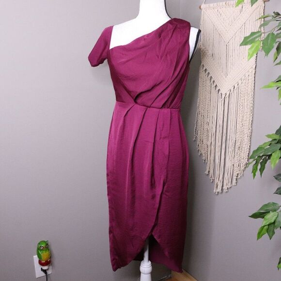 Asos | One Shoulder Fit and Flare Tulip Hem Dress - Picture 3 of 7